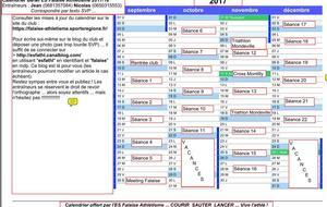 Calendrier Be/Mi 2017