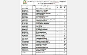 Calendrier hivernal provisoire
